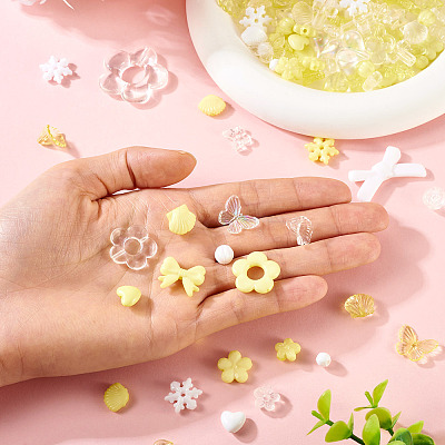 100G Transparent & Opaque Acrylic Beads TACR-TA0001-57F-1