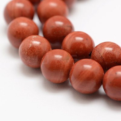 Natural Red Jasper Beads Strands X-G-E375-8mm-03-1