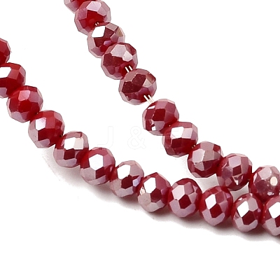 Electroplate Glass Beads Strands GLAA-F078-FR07-1