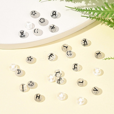 200Pcs Flat Round Acrylic Beads TACR-FS0001-53-1