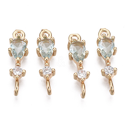 Brass Micro Pave Cubic Zirconia Links Connectors KK-R111-007-A06-1