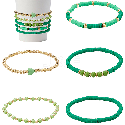 Polymer Clay & Crystal Beads Cup Chain AJEW-WH20072-36A-1