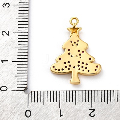 Christmas Series Brass Micro Pave Cubic Zirconia Pendants KK-Q010-01G-06-1