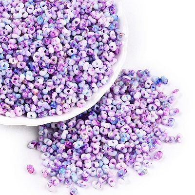 Two Tone Baking Paint Glass Seed Beads SEED-C003-01K-1