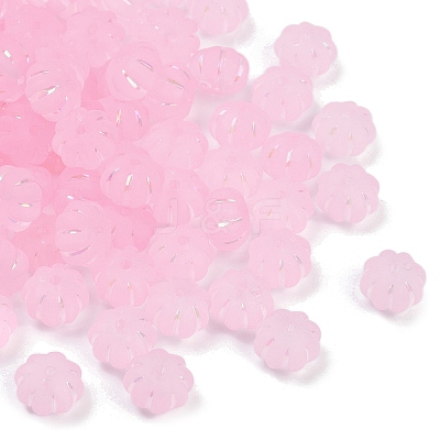 Frosted Transparent Acrylic Beads OACR-P029-03B-05-1