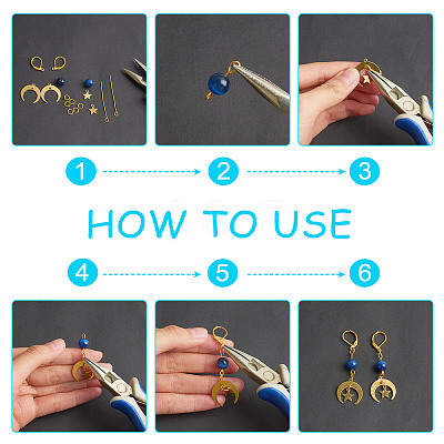DIY Moon and Star Earring Making Kit DIY-AR0002-58-1