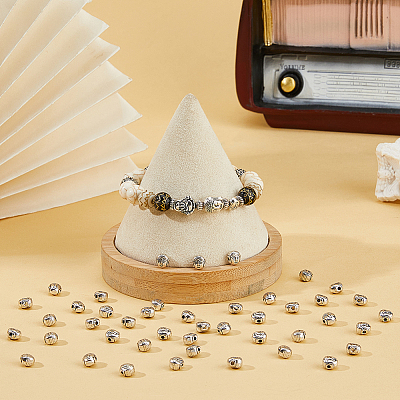 100Pcs Tibetan Style Alloy Beads TIBEB-DC0001-09-1