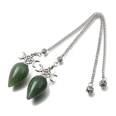 Natural Green Aventurine Dowsing Pendulum Pendants GG-CBA6D08-A10-1