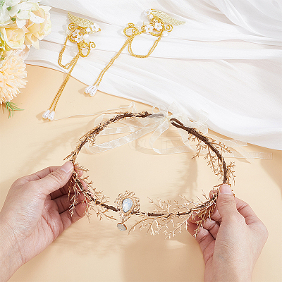 Alloy & Brass Resin Wedding Party Jewelry Sets SJEW-HY0001-02-1