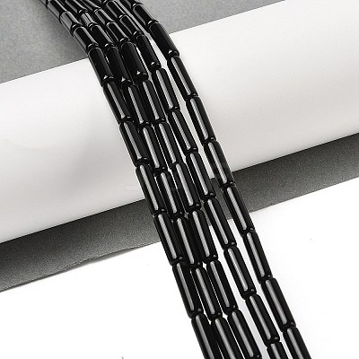 Natural Black Onyx(Dyed & Heated) Beads Strands G-H087-H02-01A-1