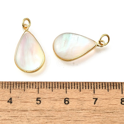 Natural White Shell & Epoxy Resin Pendants X-KK-E794-02G-01-1