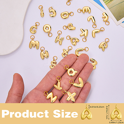 26Pcs 26 Styles Rack Plating Brass Pendants KK-SZ0002-56-1