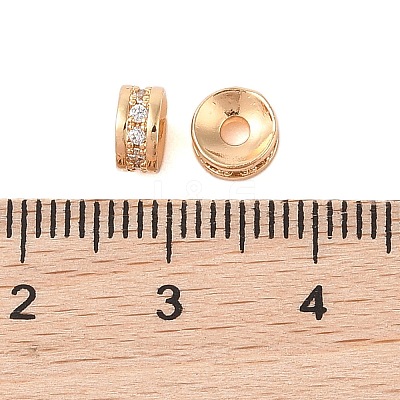 Brass Micro Pave Cubic Zirconia Beads KK-B100-043G-02-1