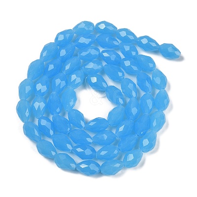 Electroplate Imitation Jade Glass Beads Strands EGLA-N013-J10mm-D05-1