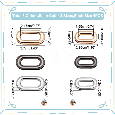 24Pcs 6 Style Zinc Alloy Screw-in Grommet Eyelet Findings FIND-WR0009-84-1