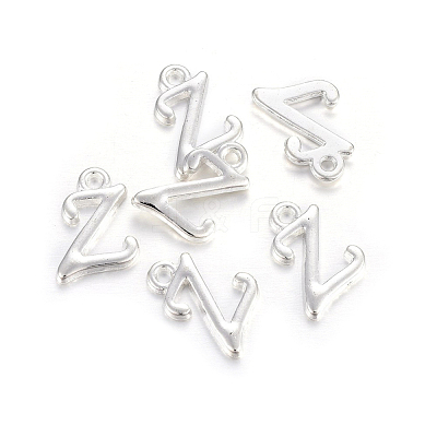 Silver Color Plated Alloy Letter Pendants PALLOY-J718-01S-Z-1