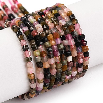 Natural Multicolor Tourmaline Beads Strands G-F770-A01-02-1