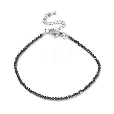 Natural Black Spinel Beaded Bracelets BJEW-JB09390-02-1