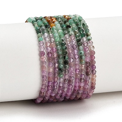 Gradient Color Natural Gemstone & Natural Emerald Beads Strands GG-CBA1668-A10-3mm-1