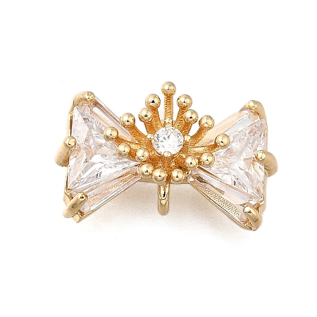 Brass Pave Cubic Zirconia Charms KK-Q048-13G-1