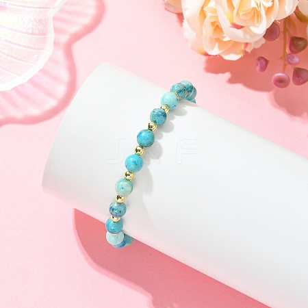 Natural Gemstone Hemimorphite & Non-magnetic Synthetic Hematite Beads Stretch Bracelets for Women Men BJEW-JB13679-1