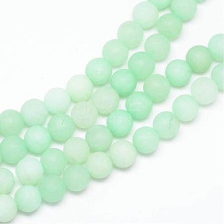 Natural White Jade Bead Strands G-R297-8mm-36-1