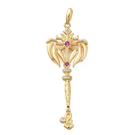Brass Micro Pave Cubic Zirconia Big Pendants X1-KK-B147-04G-08-1