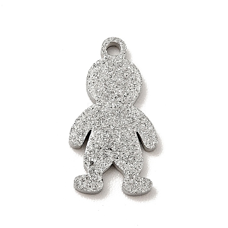 Non-Tarnish 304 Stainless Steel Textured Pendants STAS-J040-09B-P-1