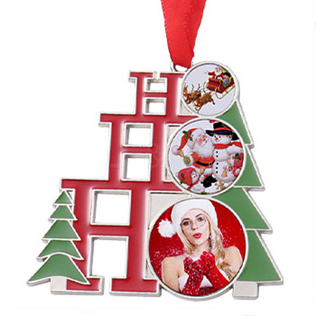 Christmas Themed Sublimation Blank Alloy Pendant Decorations DIY-L070-01B-1