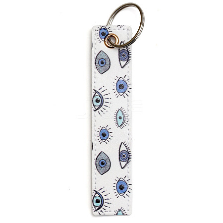 PU Leather Rectangle with Evil Eye Keychain PW-WG8C289-04-1