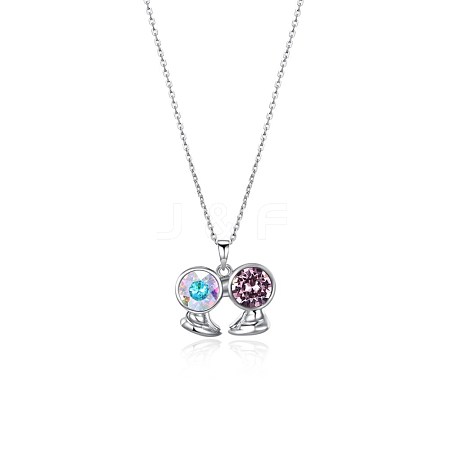 Austrian Crystal Pendant Necklaces NJEW-BB34127-A-1