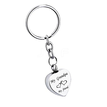 201 Stainless Steel Pet Memorial Urn Ashes Keychain BOTT-PW0001-036P-F-1