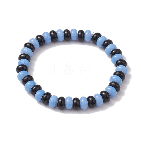 Rondelle Imitation Jade Glass Beads Stretch Bracelets for Women BJEW-JB10789-1