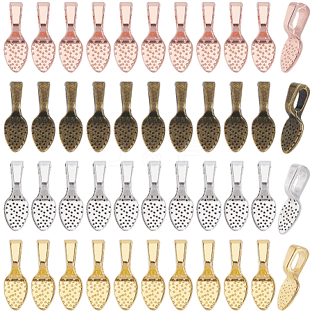 200Pcs 5 Style Alloy Glue-on Flat Pad Bails FIND-SP0001-81-1