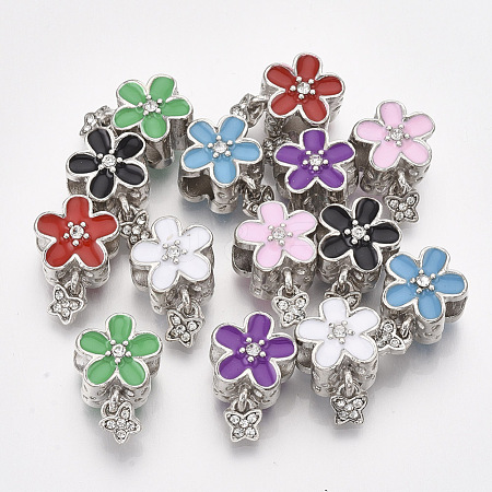 Platinum Plated Alloy European Dangle Charms MPDL-S067-47-1