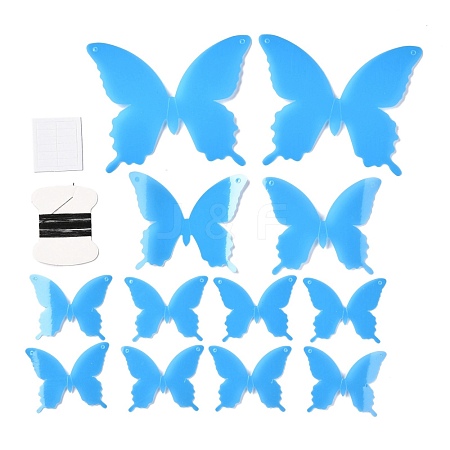 3D Plastic Luminous Wall Stickers DIY-F077-05B-1