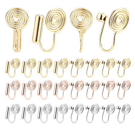 20pcs 5 style Brass Cuff Earring Settings KK-PH0003-94-1