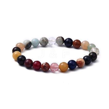 Assorted Stone Beads Bracelets X-BJEW-Q300-1