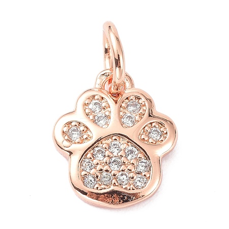 Brass Micro Pave Cubic Zirconia Charms X-ZIRC-C022-22RG-1