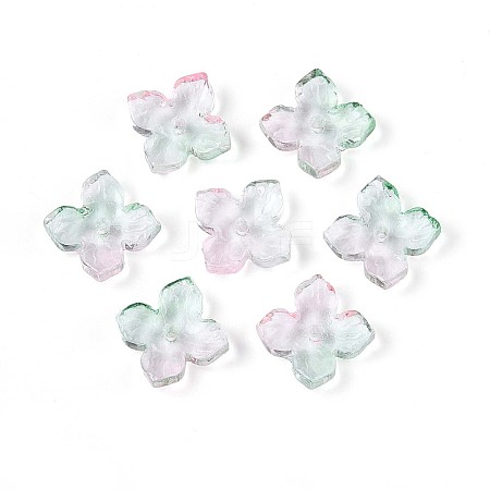Baking Paint Transparent Glass Bead Caps DGLA-N014-04C-1