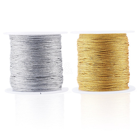 2 Rolls 2 Colors 9-Ply Round PET Metallic Thread MCOR-TA0001-03C-1