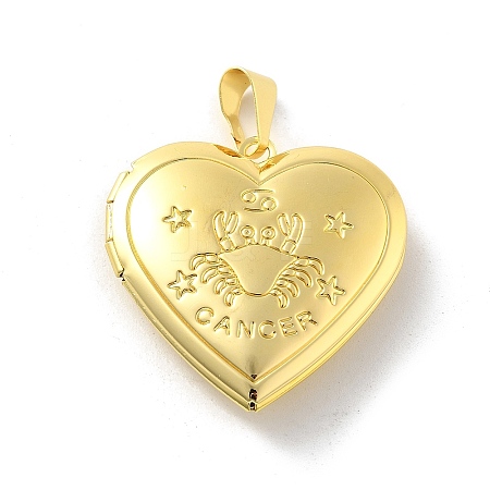 Brass Locket Pendants KK-C092-25G-11-1