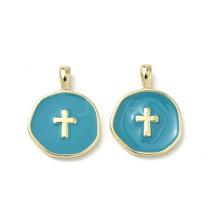 Brass Enamel Pendants KK-G417-01LG-09-1
