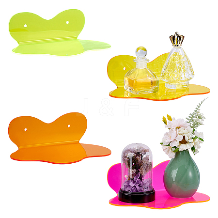 Transparent Acrylic Wall-mounted Storage Rack HJEW-WH0036-161-1