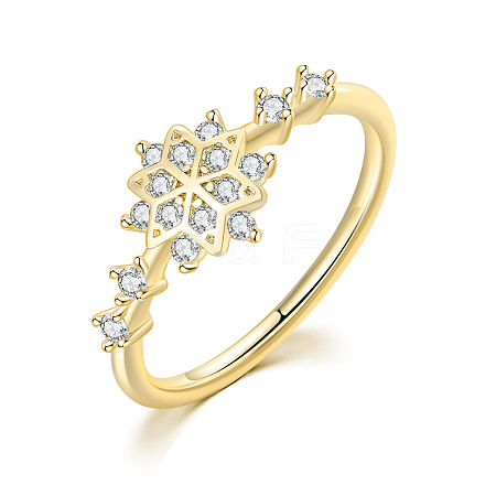 Brass Micro Pave Clear Cubic Zirconia Finger Rings FS-WGF1294-03-1