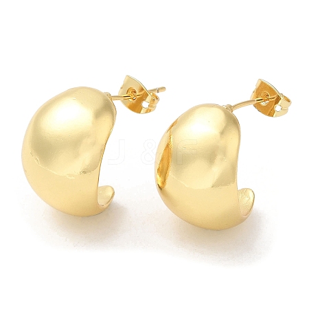 Rack Plating Brass Twist Teardrop Stud Earrings for Women EJEW-K247-01G-1