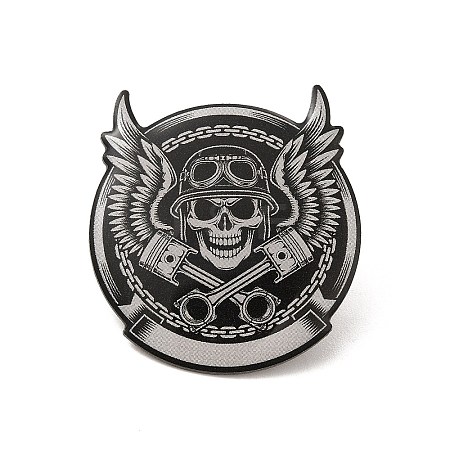 Skull & Wing Alloy Brooch for Backpack Clothes JEWB-G020-12P-1