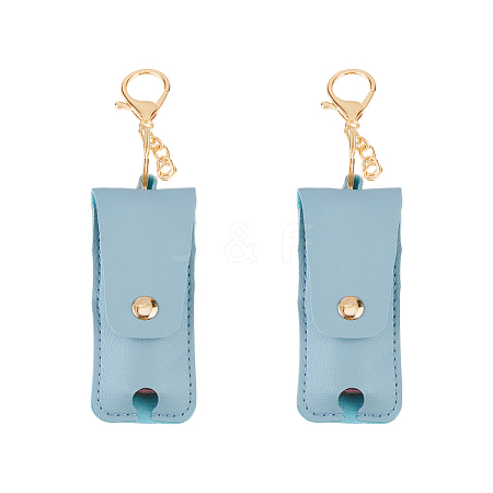 PU Leather Lipstick Holder Keychains AJEW-WH0270-203B-1