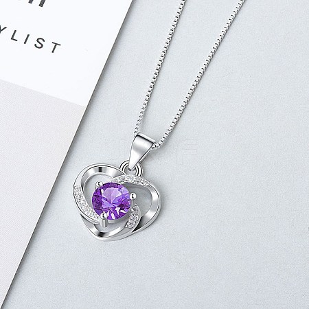 Anti-Tarnish Rhodium Plated 925 Sterling Silver Pendants ZIRC-BB50406-C-1