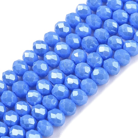 Electroplate Glass Beads Strands EGLA-A044-P4mm-B17-1